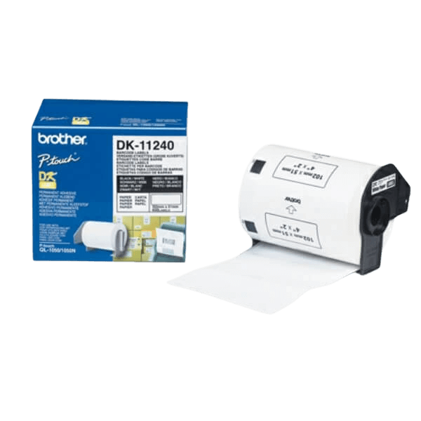Brother Original DK11240 51 x 102 mm, 600 stk. Svart tekst / hvit teip