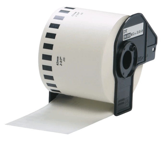 PixoJet Brother DK22205 62mm x 30.5m Hvit adresseetikett