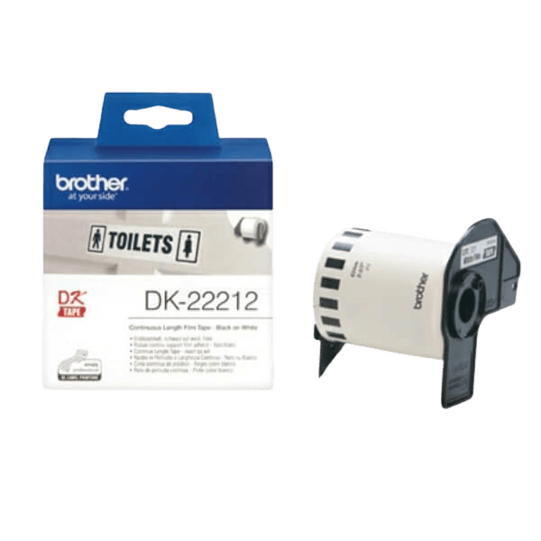 Brother Original DK22212 62mm x 15,24m Hvit teip