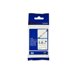 Brother Original HSE211 5,8 mm x 1,5 m Svart tekst / hvit teip