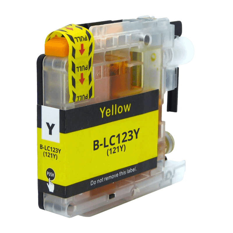 PixoJet Brother LC123Y gul blekkpatron | Innhold: 10 ml.