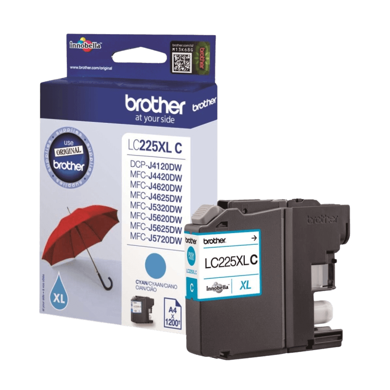 Brother Original LC225C XL cyan blekkpatron | Innhold: 1200 sider