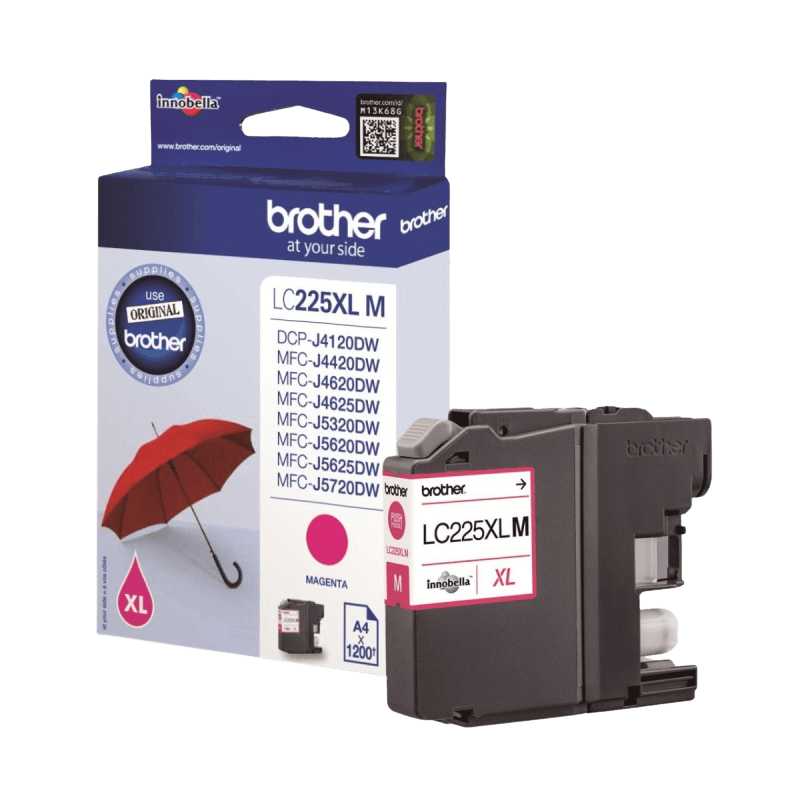 Brother Original LC225M XL magenta blekkpatron | Innhold: 1200 sider