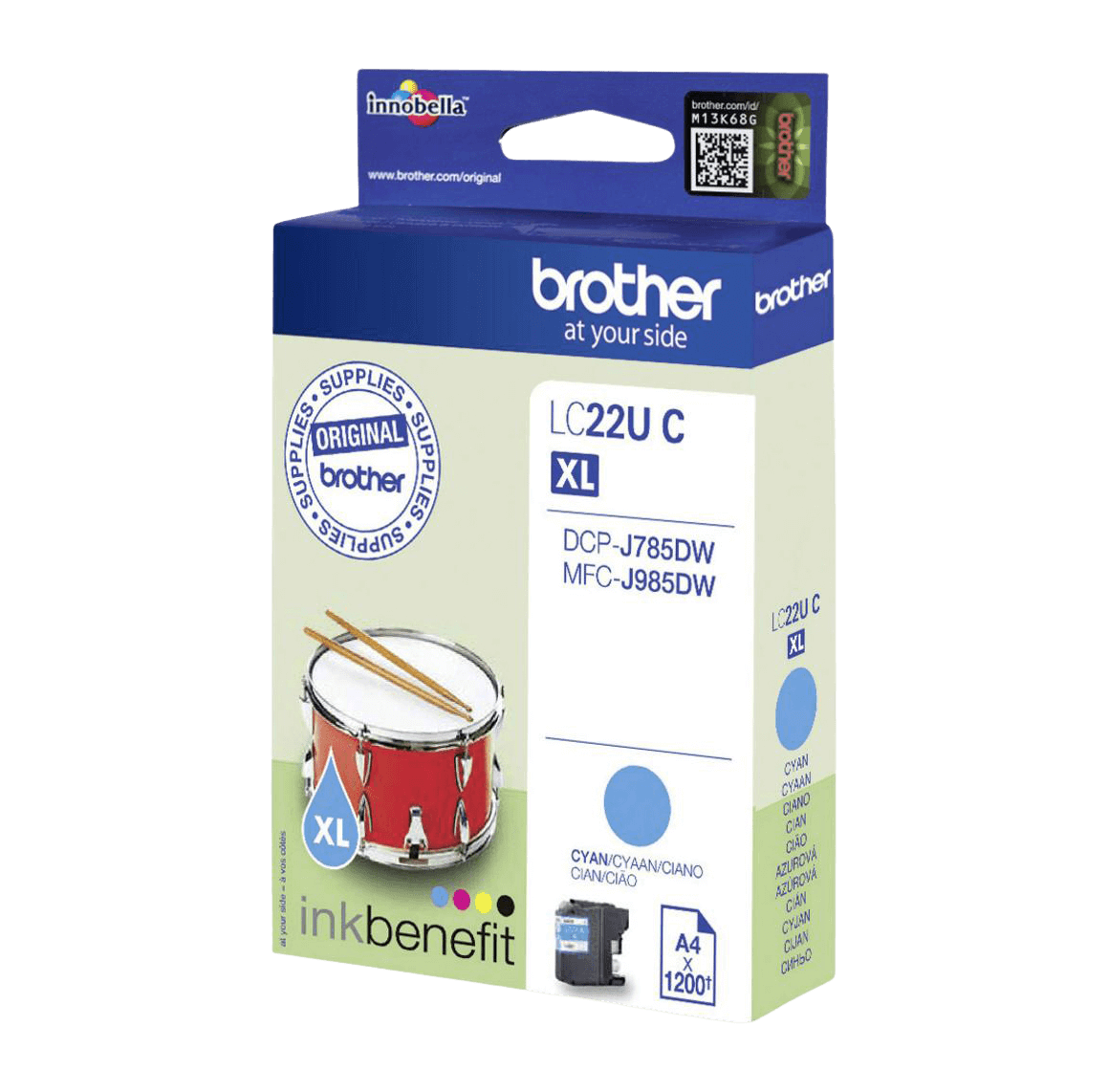 Brother Original LC22UC cyan blekkpatron | Innhold: 1200 sider