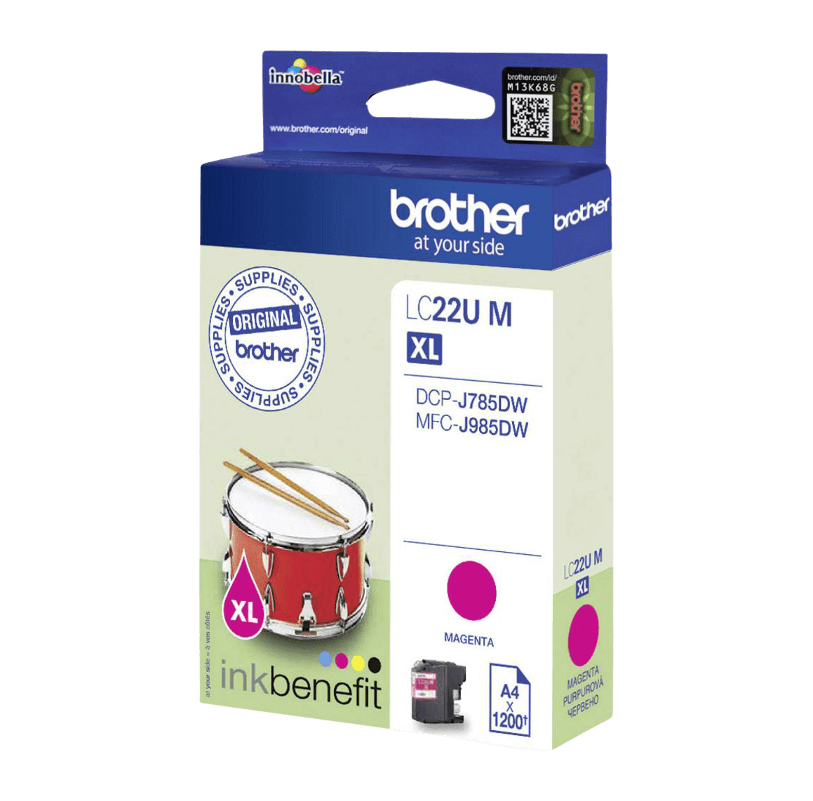 Brother Original LC22UM magenta blekkpatron | Innhold: 1200 sider