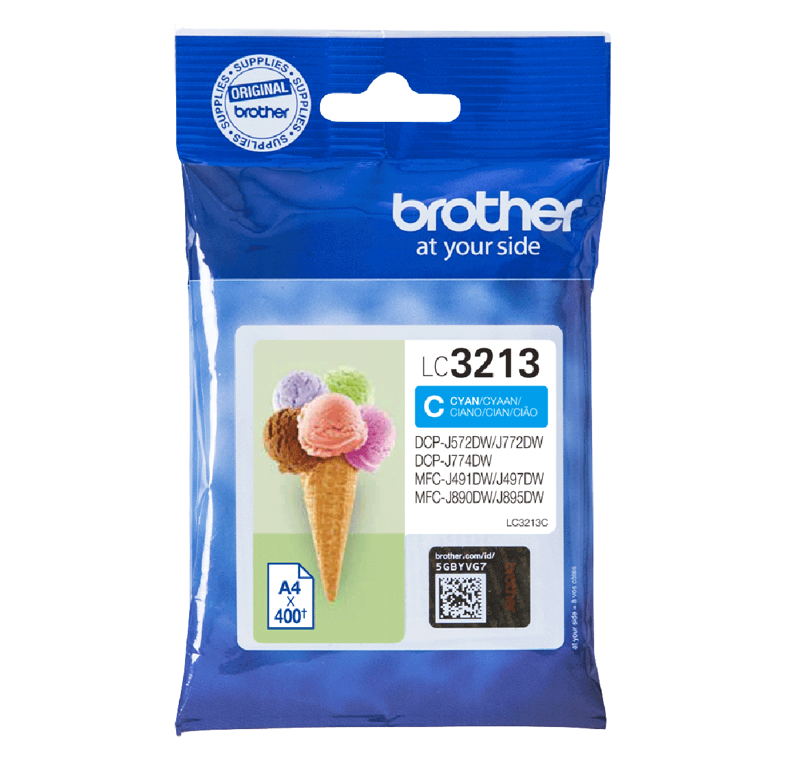 Brother Original LC3213C cyan blekkpatron | Innhold: 400 sider