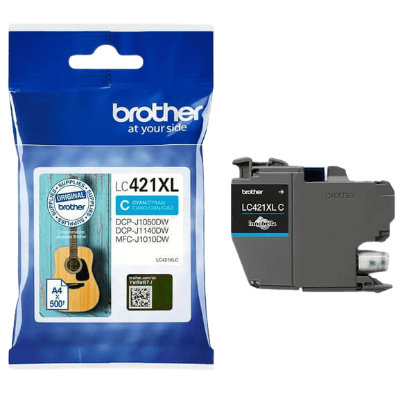 Brother Original LC421XLC cyan blekkpatron | Innhold: 500 sider