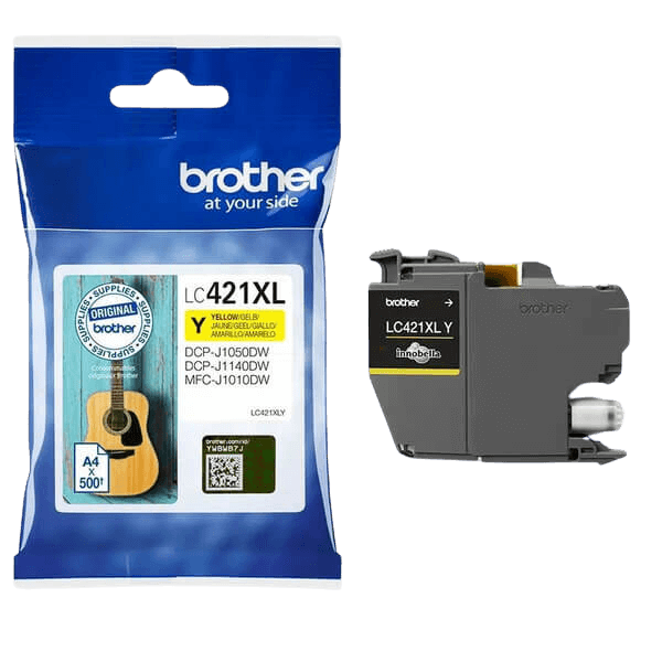Brother Original LC421XLY gul blekkpatron | Innhold: 500 sider