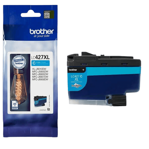 Brother Original LC427XLC cyan blekkpatron | Innhold: 5000 sider