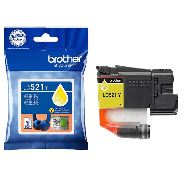 Brother Original LC521Y gul blekkpatron | Innhold: 500 sider