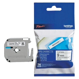 Brother Original MK221BZ 9 mm x 8 m Svart tekst / hvit teip