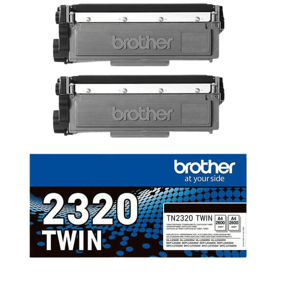 Brother Original TN2320TWIN XL twin pack svart toner | Innhold: 5200 sider