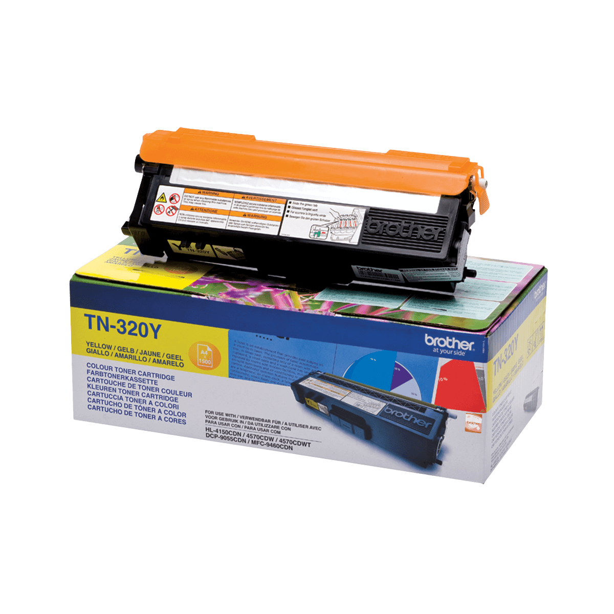 Brother Original TN320Y gul toner | Innhold: 1500 sider