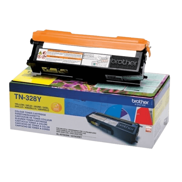 Brother Original TN328Y XXL gul toner | Innhold: 6000 sider