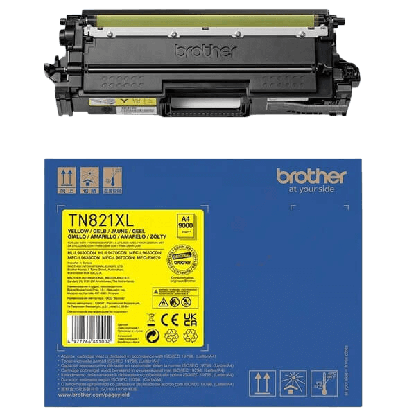 Brother Original TN821XLY gul toner | Innhold: 9000 sider