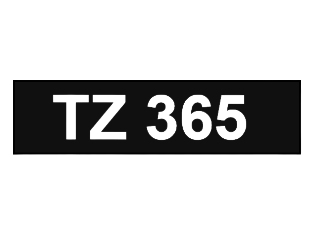 PixoJet Brother TZe-365 36 mm x 8 m Hvit tekst / Svart teip