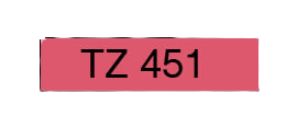 PixoJet Brother TZe-451 24 mm x 8 m Svart tekst / rød teip