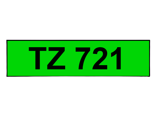 PixoJet Brother TZe-721 9 mm x 8 m Svart tekst / Grønn teip
