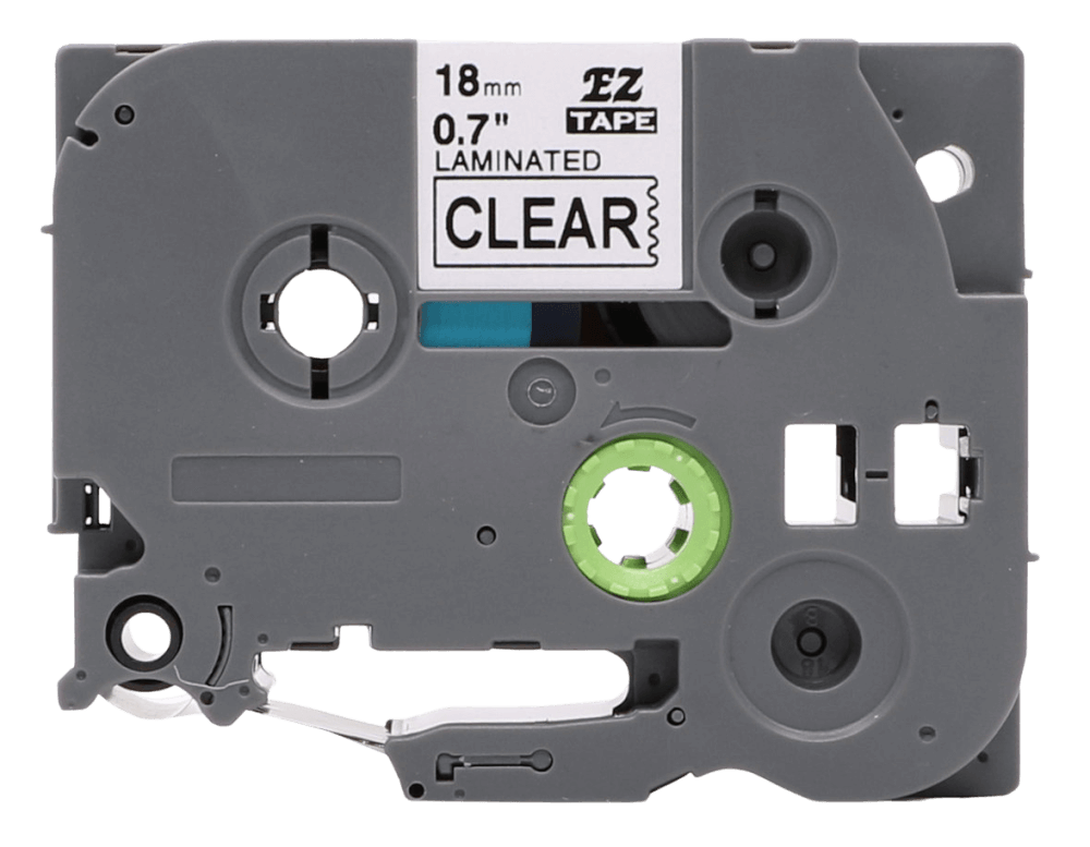 PixoJet Brother TZe-fx141 18 mm x 8 m Svart tekst / Gjennomsiktig teip