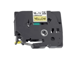 PixoJet Brother TZe641 18 mm x 8 m Svart tekst / gul teip