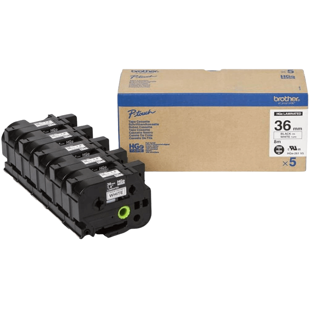 PixoJet Brother TZE661 36 mm x 8 m Svart tekst / gul teip