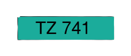 PixoJet Brother TZE741 18 mm x 8 m Svart tekst / Grønn teip