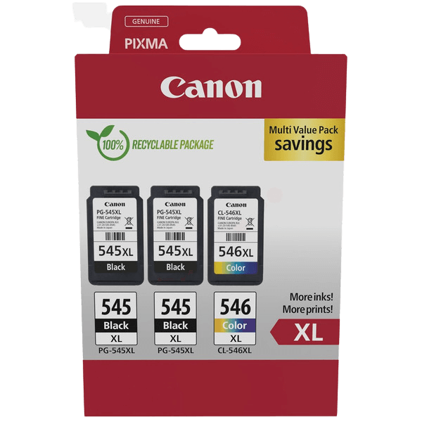 Canon Original 2 x PG-545XL + CL-546XL 8286B013 CMYK rabattpakke | Innhold: 2x 15 + 13 ml.