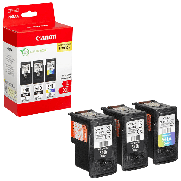 Canon Original 2x PG-540L + CL-541XL 5224B017 CMYK rabattpakke | Innhold: 2x 11 + 15 ml.