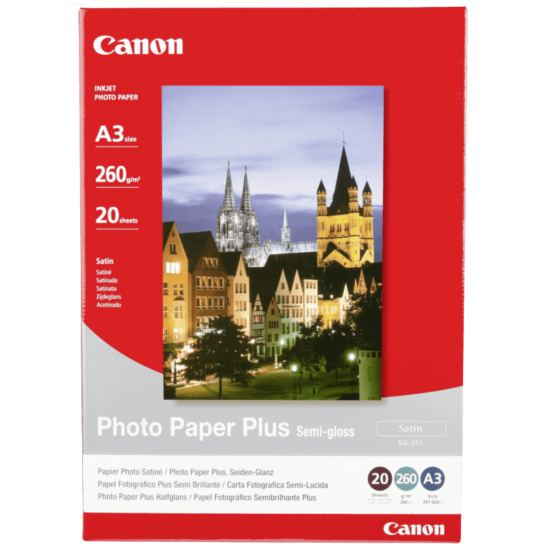 Canon Papir SG-201 Semi Glansfuldt Fotopapir A3 1686B026 papir foto A3 | Innhold: 20 sider