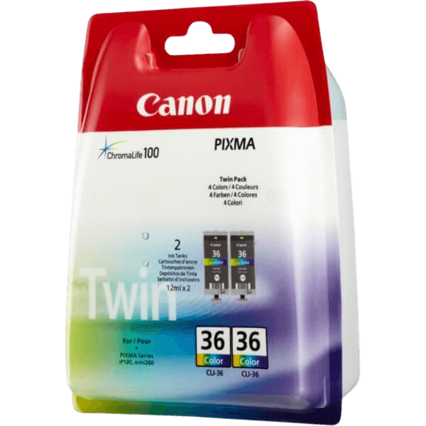 Canon Original CLI-36CLRK 1511B018 twin pack CMYK blekkpatron | Innhold: 440 sider
