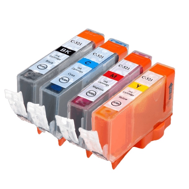 PixoJet Canon CLI-521 verdipakke - 4 stk.