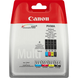 Canon Original CLI-551 6509B009 CMYK rabattpakke | Innhold: 11 + 4x 7 ml.