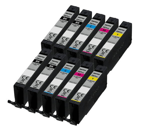 PixoJet Canon CLI-581C XXL verdipakke - 10 stk.