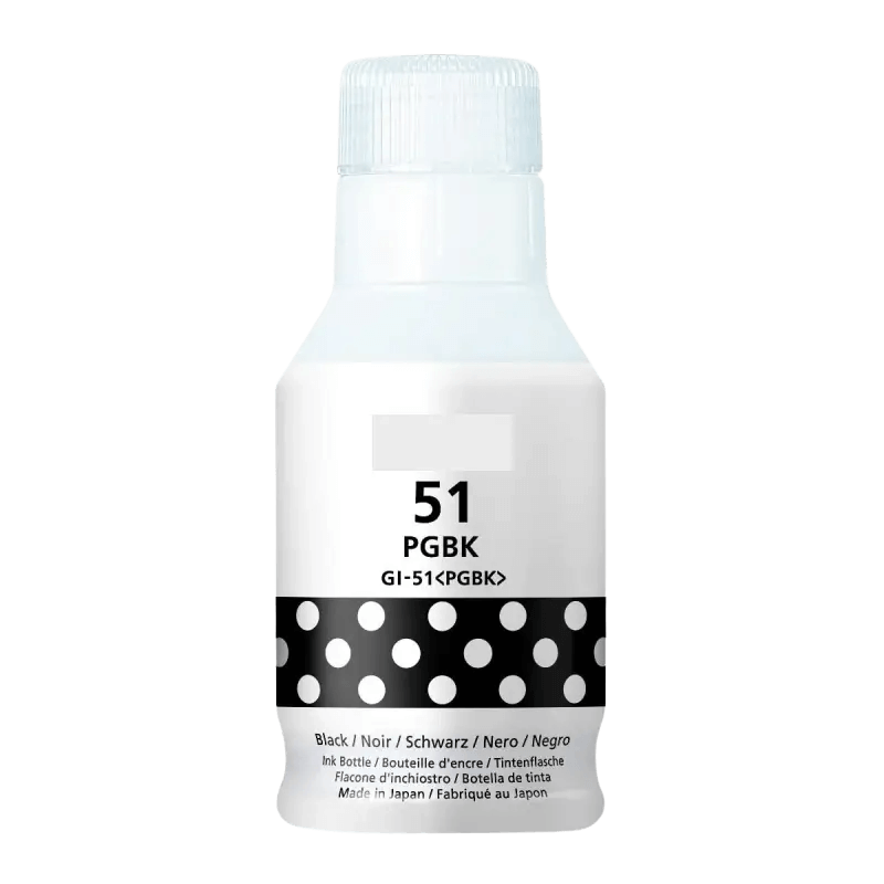 PixoJet Canon GI-51PGBK 4529C001 pigmentsvart Blekk refill | Innhold: 135 ml.