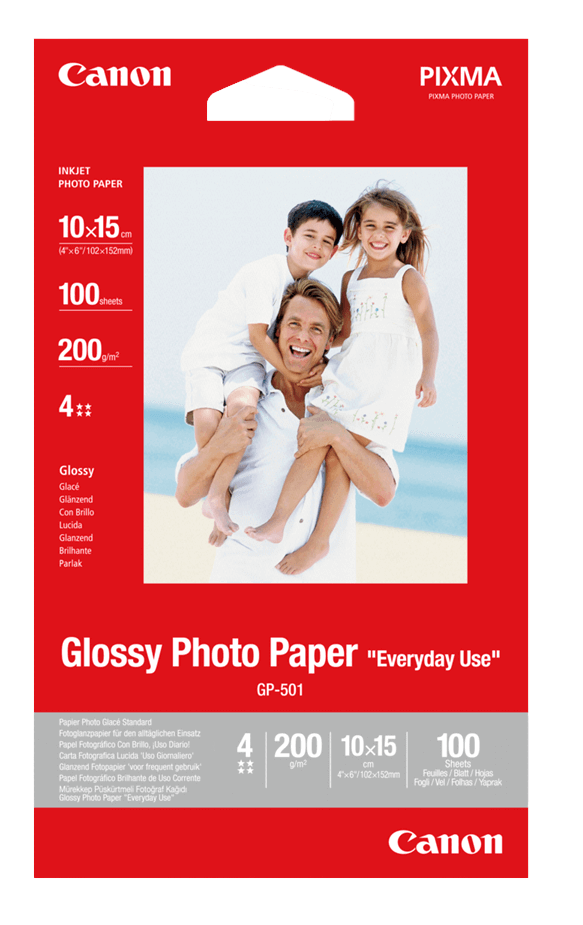 Canon Papir GP-501 Glansfuldt Fotopapir 10x15cm 0775B003 papir foto 10x15 | Innhold: 100 sider