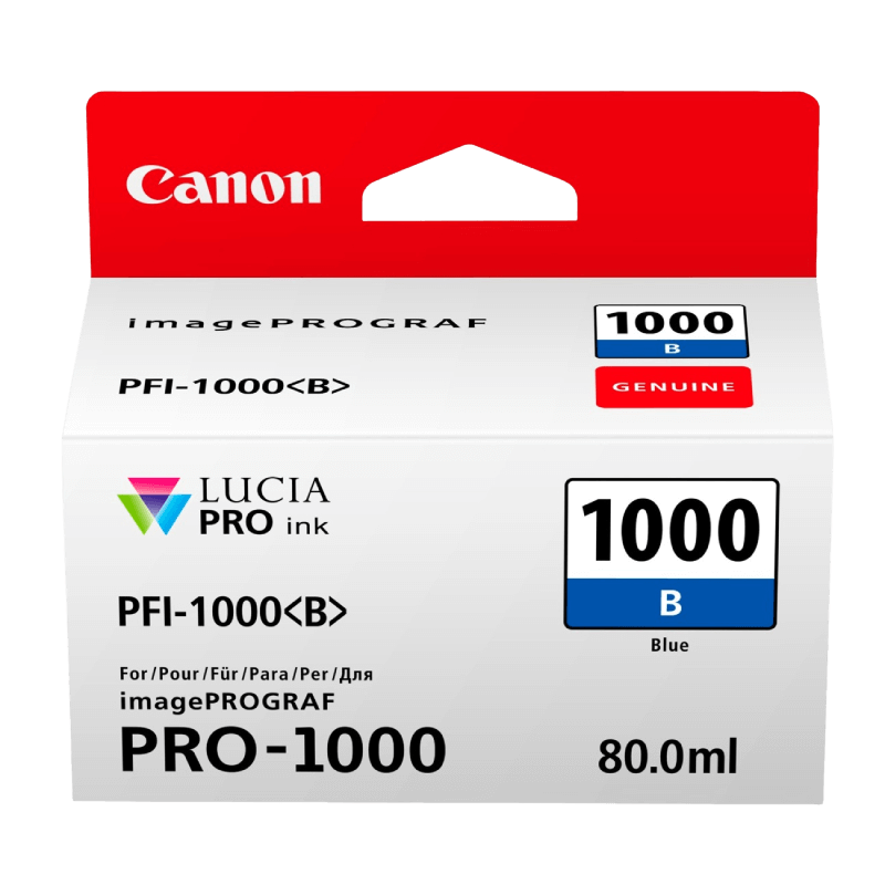 Canon Original PFI-1000B 0555C001 blå blekkpatron | Innhold: 80 ml.