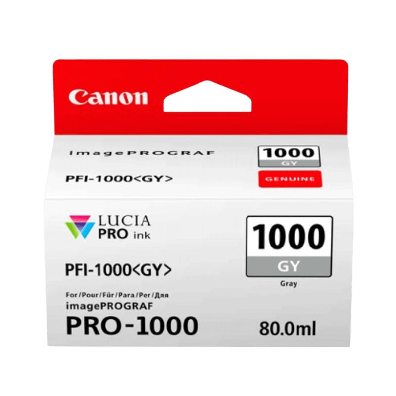 Canon Original PFI-1000GY 0552C001 grå blekkpatron | Innhold: 80 ml.
