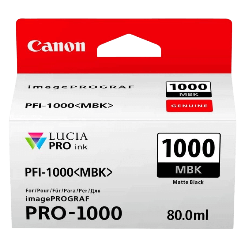 Canon Original PFI-1000MBK 0545C001 matt svart blekkpatron | Innhold: 80 ml.