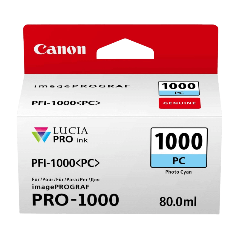 Canon Original PFI-1000PC 0550C001 foto cyan blekkpatron | Innhold: 80 ml.