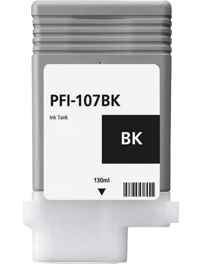 PixoJet Canon PFI-107BK 6705B001 svart blekkpatron | Innhold: 130 ml.