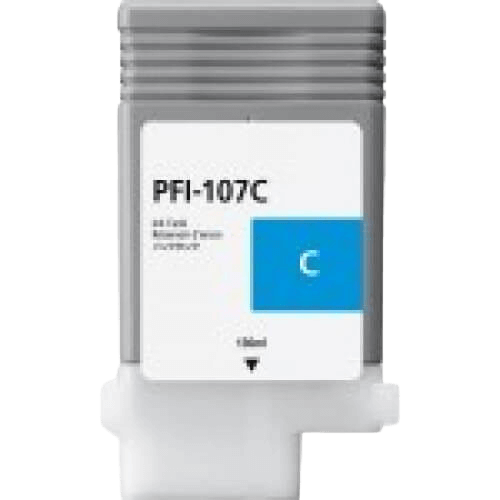 PixoJet Canon PFI-107C 6706B001 cyan blekkpatron | Innhold: 130 ml.