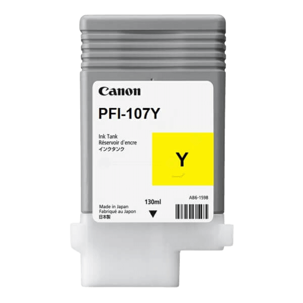 Canon Original PFI-107Y 6708B001 gul blekkpatron | Innhold: 130 ml.