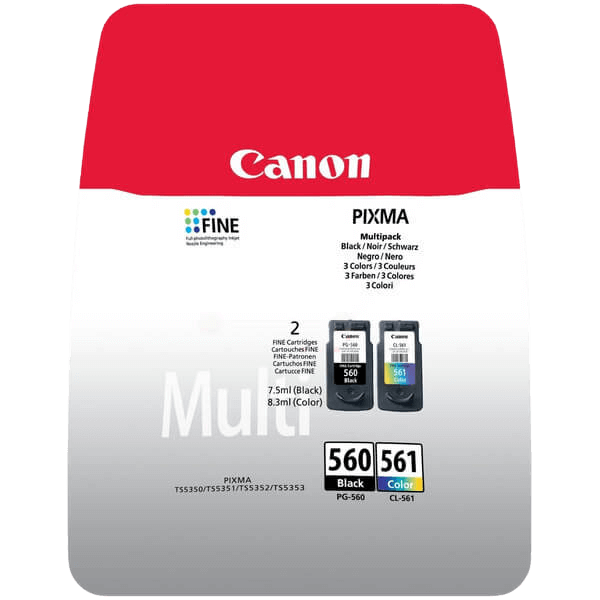 Canon Original PG-560 / CL-561 3713C006 CMYK rabattpakke | Innhold: 7,5 + 8 ml.