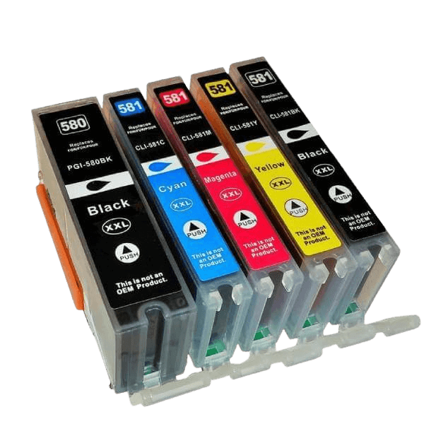 PixoJet Canon PGI-580 XXL verdipakke - 5 stk.