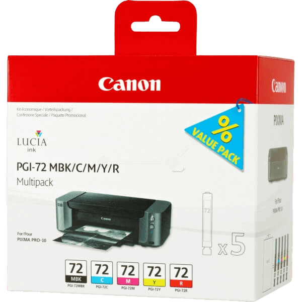 Canon Original PGI-72CMYK 6402B009 CMYK rabattpakke | Innhold: 5 X 14 ml.