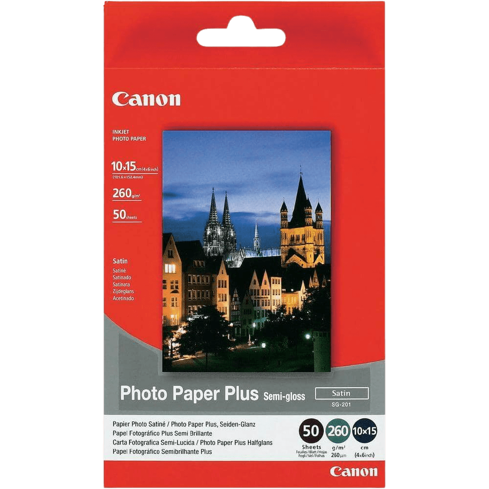Canon Papir SG-201 Semi Glansfuldt Fotopapir 10x15 1686B015 papir foto 10x15 | Innhold: 50 sider