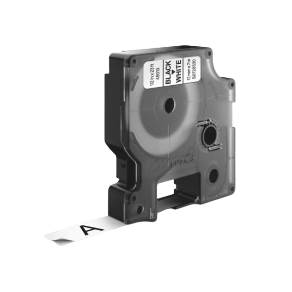 PixoJet Dymo S0720500 45010 12 mm x 7 m Svart tekst / Gjennomsiktig teip