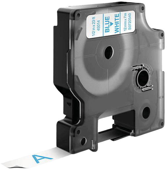 PixoJet Dymo S0720540 45014 12 mm x 7 m Blå tekst / hvit teip