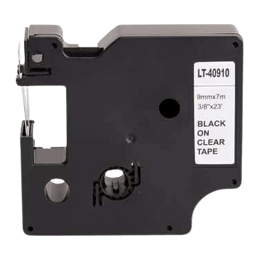 PixoJet Dymo S0720670 9 mm x 7 m Svart tekst / Gjennomsiktig teip