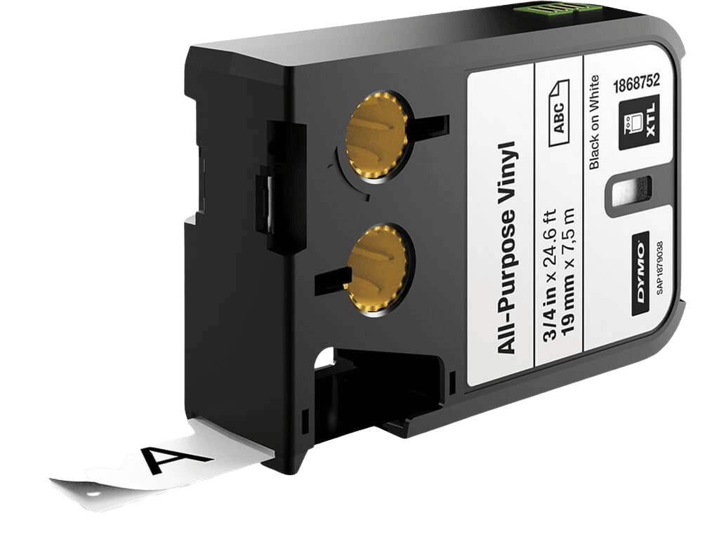 PixoJet Dymo S0720830 19 mm x 7 m Svart tekst / hvit teip